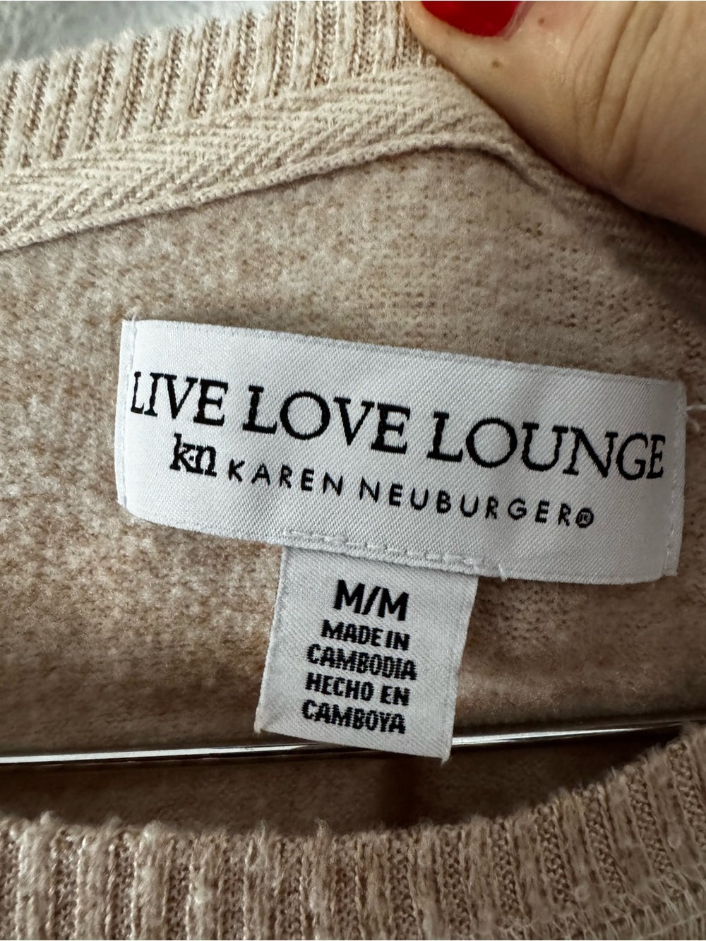 Live Love Lounge Cream Tan Lounge Sweatshirt Top Medium Coquette Minimalist - Picture 6 of 13